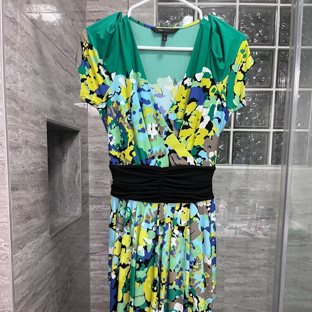 BCBGMAXAZRIA EMERALD TULIP DRESS MSRP $389